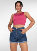 Short Jeans Feminino Mom Denim Escuro