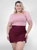 Short Saia alfaiataria plus size cintura alta