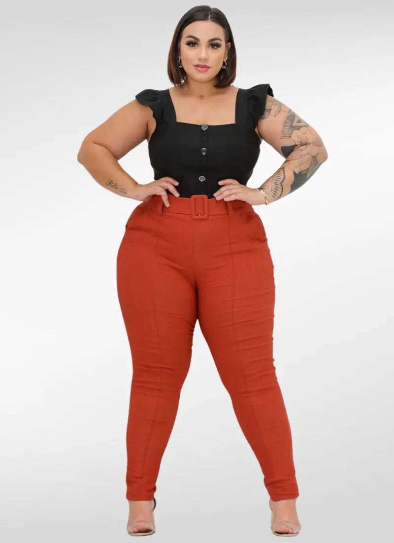 Calça Feminina alfaiataria plus size skinny