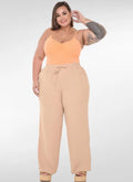 Calça Feminina plus size pantalona duna cintura elástica