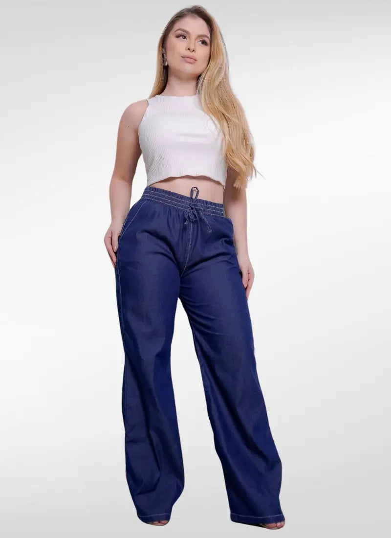 Calça Jeans Feminina Clochard  Cintura Alta