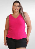 Regata Feminina plus size em tecido duna