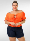 Blusa Feminina plus size ciganinha com elastex