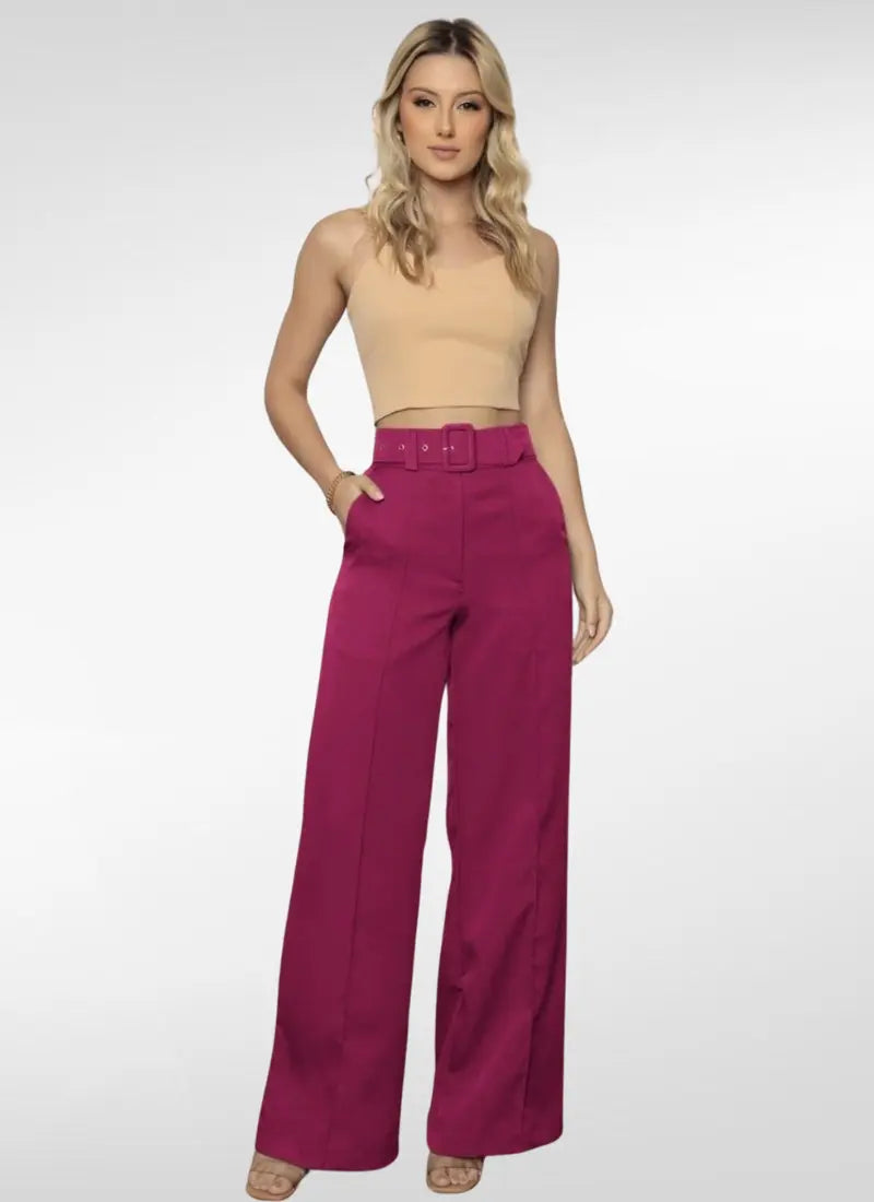 Calça Feminina Pantalona Alfaiataria de viscose