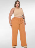 Calça Feminina plus size pantalona duna cintura elástica