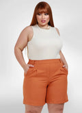 Short Feminino alfaiataria plus size com elástico