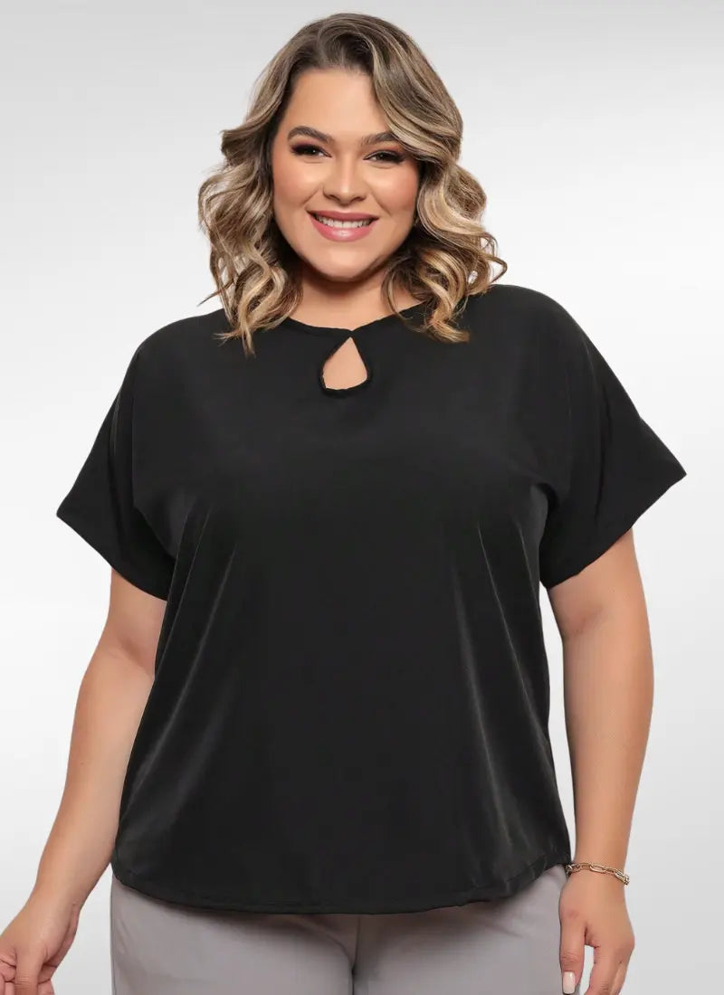 Blusa Feminina plus size manga curta