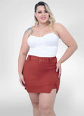 Short Saia alfaiataria plus size cintura alta