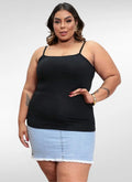 Regata Feminina plus size com forro alcinha fina