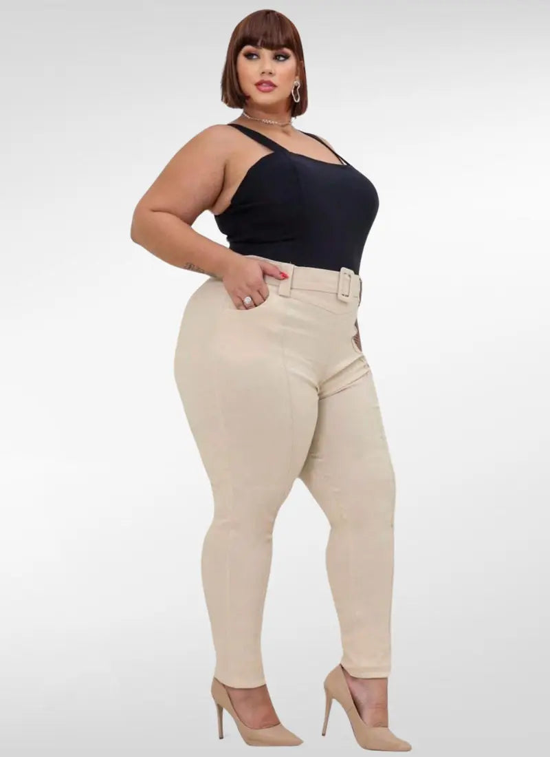 Calça Feminina alfaiataria plus size skinny