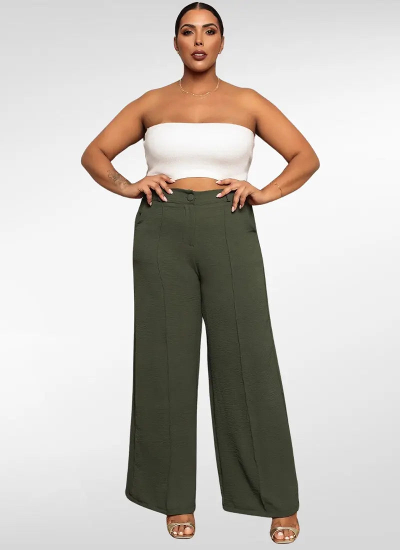 Calça Feminina plus size pantalona tecido duna