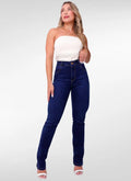 Calça Jeans Feminina Reta Cintura Alta