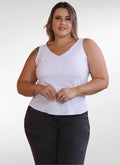 Regata Feminina plus size em tecido duna