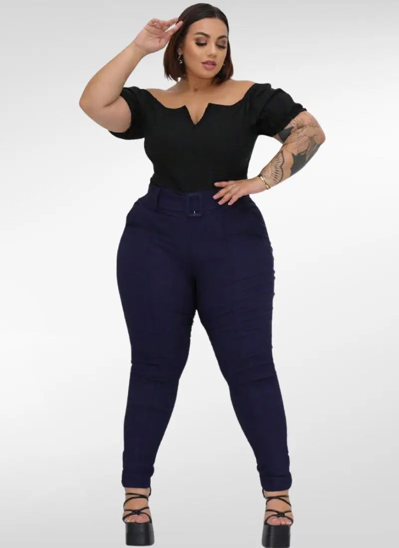 Calça Feminina alfaiataria plus size skinny