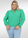 Blusa Feminina plus size manga longa