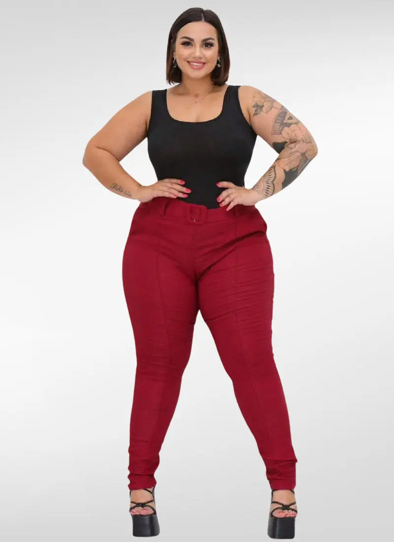 Calça Feminina alfaiataria plus size skinny