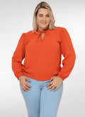 Blusa Feminina plus size manga longa