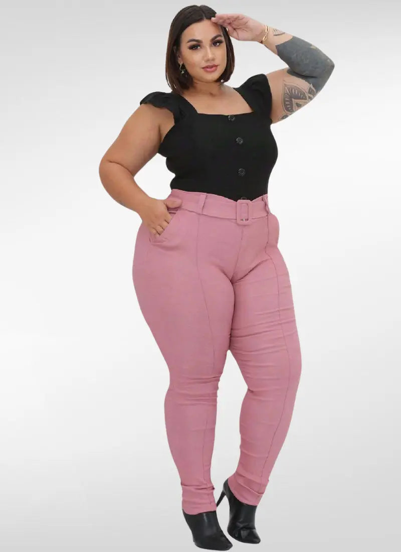 Calça Feminina alfaiataria plus size skinny