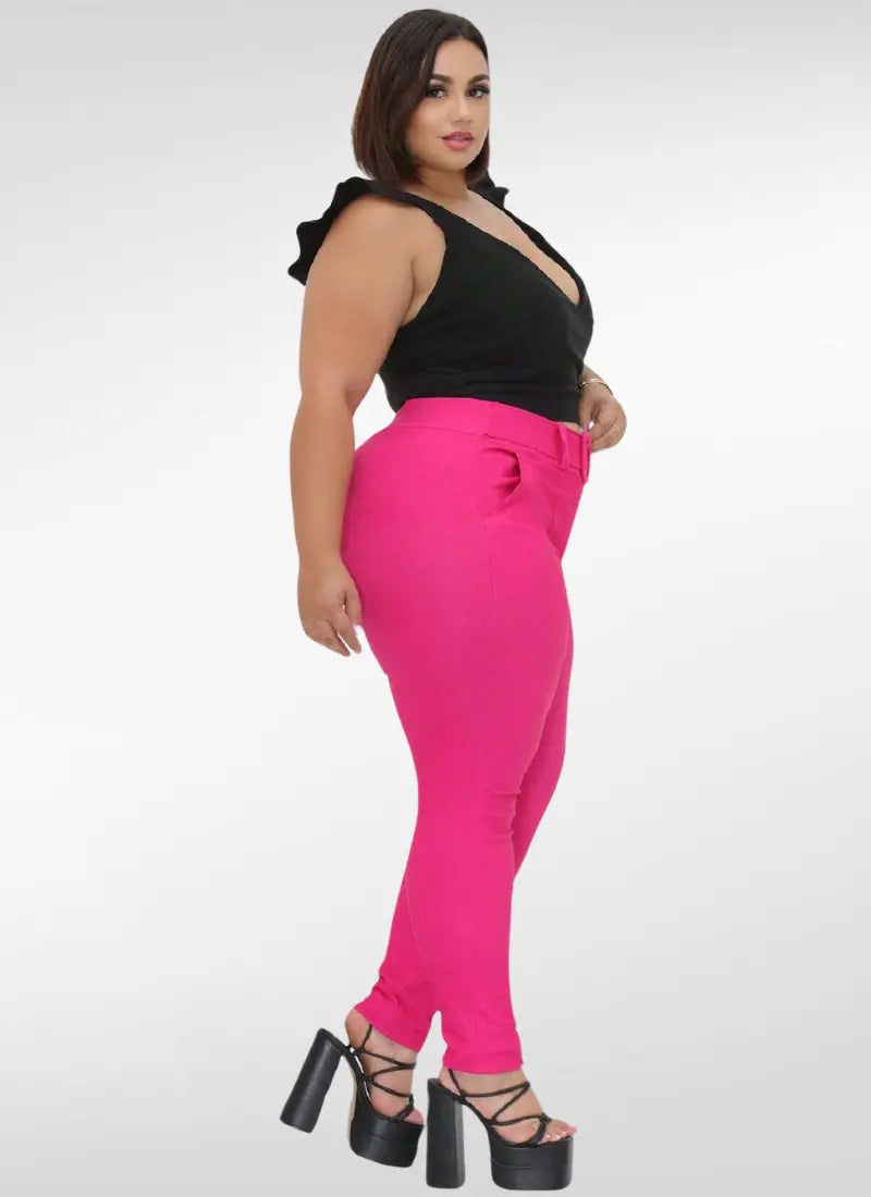 Calça Feminina alfaiataria plus size skinny