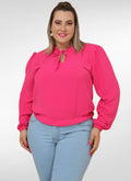 Blusa Feminina plus size manga longa