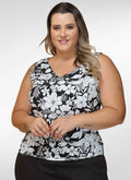 Regata Feminina plus size em tecido duna