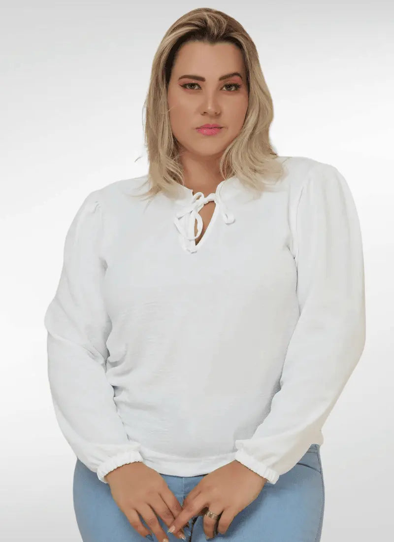 Blusa Feminina plus size manga longa