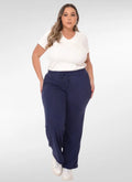 Calça Feminina plus size peluciada cintura alta