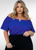 Blusa Feminina plus size ciganinha em viscolinho