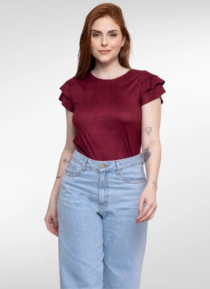 Blusa Feminina com Babado na Manga