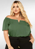 Blusa Feminina plus size ciganinha em viscolinho