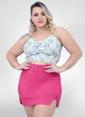 Short Saia alfaiataria plus size cintura alta