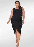 Vestido midi plus size canelado