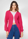 Cardigan feminino com manga bufante