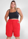 Bermuda Feminina alfaiataria plus size tecido duna