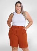 Bermuda Feminina alfaiataria plus size tecido duna