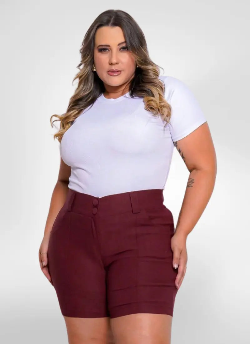 Bermuda Feminina alfaiataria plus size social