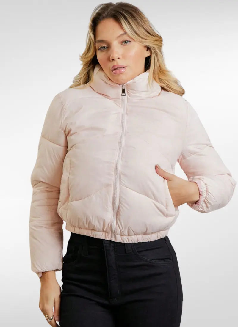 Jaqueta Feminina puffer gola alta