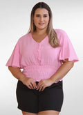 Blusa Feminina plus size manga morcego