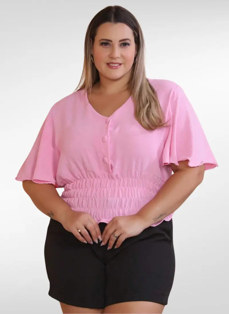 Blusa Feminina plus size manga morcego