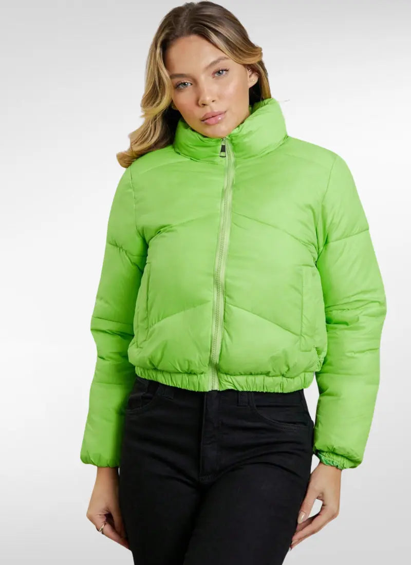 Jaqueta Feminina puffer gola alta