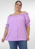 Blusa Feminina plus size ombro à ombro com manga princesa