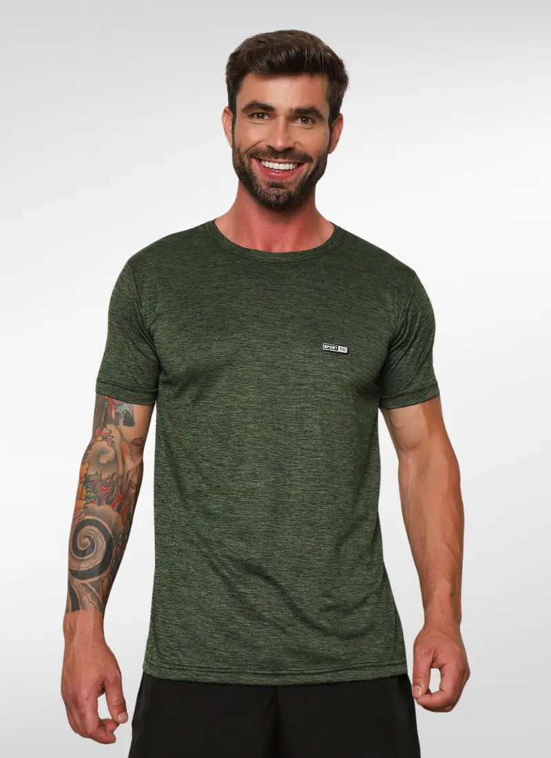 Camiseta masculina básica gola careca