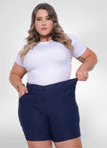 Bermuda Feminina alfaiataria plus size social