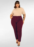 Calça Feminina plus size skinny em viscose