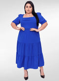 Vestido midi plus size duna com renda na cintura