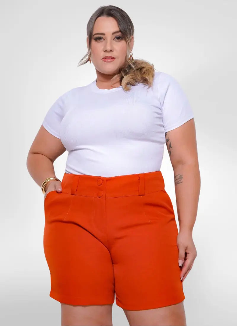 Bermuda Feminina alfaiataria plus size social