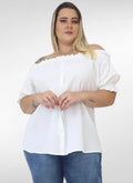 Blusa Feminina plus size ombro à ombro com manga princesa