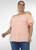 Blusa Feminina plus size ombro à ombro com manga princesa