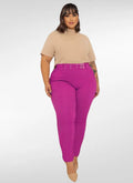 Calça Feminina alfaiataria plus size fivela dupla