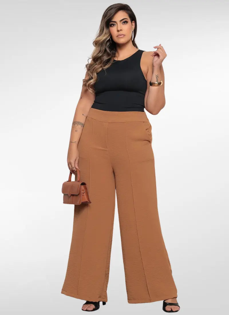 Calça Feminina alfaiataria plus size pantalona